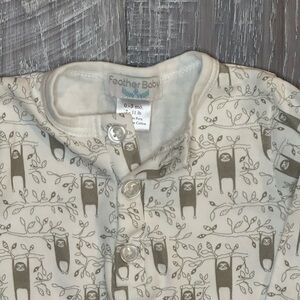 Feather Baby Sloth Print Ultra Soft Pima Cotton 0-3 month Footie Pajama